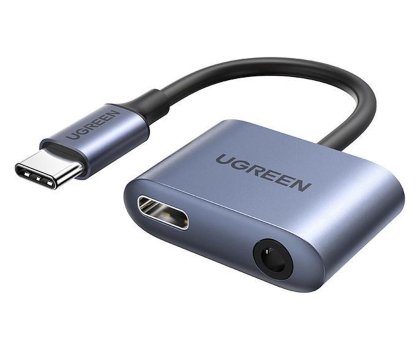 Przejściówka UGREEN Adapter audio  CM231 USB-C do mini jack 3.5mm szary